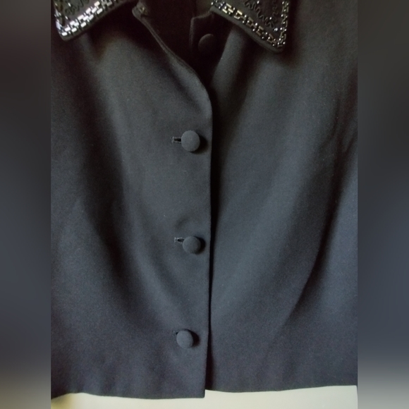 LIKE NEW Debra Michaels Collection Cropped Blazer with Beaded Collar - Picture 3 of 5